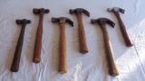 Box of wooden-handle hammers
