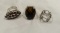 Lot of 3 Sterling Silver Rings