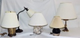(5) Table Lamps Including Large Virginia Metal Crafters Brass lamp