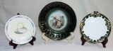 (3) Hand Painted German Plates