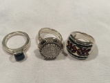 Lot of (3) Sterling Silver Custom Rings