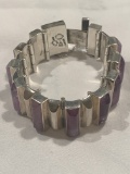 Incredible Tasco Custom Sterling Silver Bracelet with Purple Stones