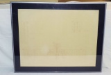 Large Framed Blue Print of Orphanage in Philadelphia