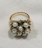 14Kt Gold Cultured Pearl Custom Made Ring