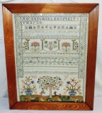 Oak Framed Needlework Sampler