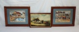 Lot Of 3 Vintage Color Prints In Frames