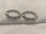 Pair of 18kt Doris Panos Gold Deep Blue Sapphire Bands