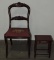 Mahogany Rose Carved Side Chair & Oriental Rosewood Small Stand
