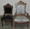 Victorian Walnut Armchair With Matching Side Chair