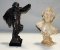 Composition Statue Of Victorian Woman & Bust Of Woman