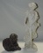 Composition Statue Of A Woman & Angel Figure