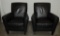 Faux Leather Pair Of Armchairs