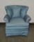 Blue & White Print Upholstered Armchair