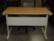 Metal Desk With Pine Natural Finish Top With Chair