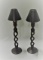 Lot Of 3 Twisted Wood Candle Lamps