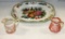 Mottahedeh Williamsburg Reproduction Platter & 2 Antique Creamers