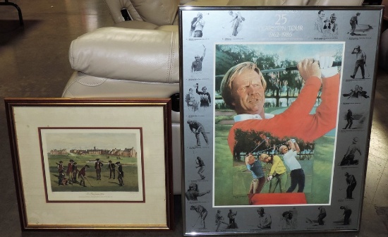 2 Golf-Related Prints In Frames