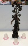 Reproduction Moreau Statue & 3 Light Lamp