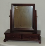 Mahogany Sheraton-Style 2-Drawer Dressing Mirror