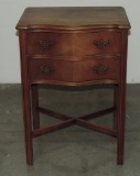 Vintage Walnut 2-Drawer Serpentine Front Stand