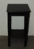 Black Painted Stand With Lower Shelf