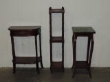 Lot Of 3 Mahogany Stands And Shelf