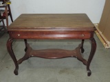 Mahogany Library Table With Single Long Drawer