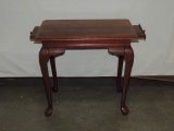 Mahogany End Table With Pull-out Candle Shelfs