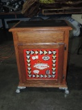 Oak Las Vegas Reverse Painted Glass Slot Machine Cabinet