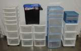 Lot Of Plastic Shelves With Pull Out Bins