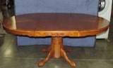 Round Oak Pedestal Table