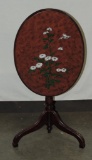 Tilt-Top Floral Decorated Candle Stand