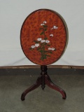 Tilt-Top Floral Decorated Candle Stand