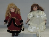 2 Porcelain Head Collector Dolls