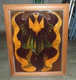 Stain Glass Type Window In Frame