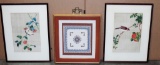 Lot Of 3 Framed Textile Pieces