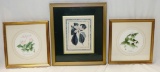 3 Color Flower Prints In Frames