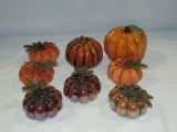 Lot of 8 Ceramic Decorative Pumpkins