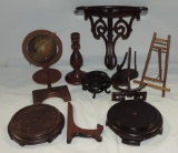 Wooden Plate Holders & Shelf Lot