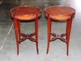 Pair Of Leather Top Mahogany Sheraton-Style Side Tables