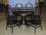 Black Painted 7-Piece Dining Table Set