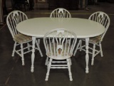 White Painted 5-Piece Kitchen Table & Chair Set