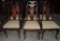 Set Of 6 Mahogany Finish Queen Anne Style Dining Table Chairs