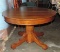 Round Oak Pedestal Dining Table