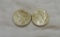 (2) Peace Silver Dollars