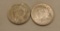 (2) Peace Silver Dollars