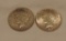 (2) Peace Silver Dollars