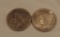 (2) Peace Silver Dollars