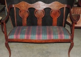 Fancy Inlaid Mahogany French Style Loveseat