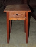 Small Pine Splayed Leg One Drawer Stand